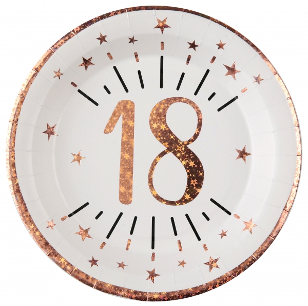 Anniversaire, assiette, 18