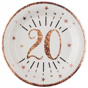 Anniversaire, assiette, 20 ans