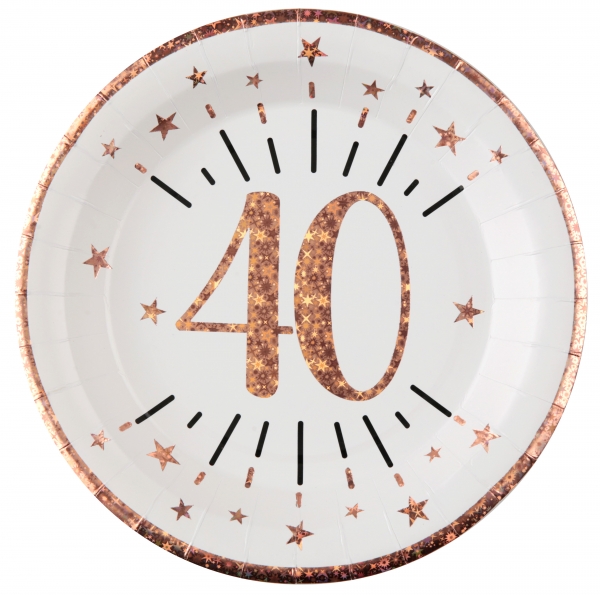 Anniversaire, assiette, 40 ans