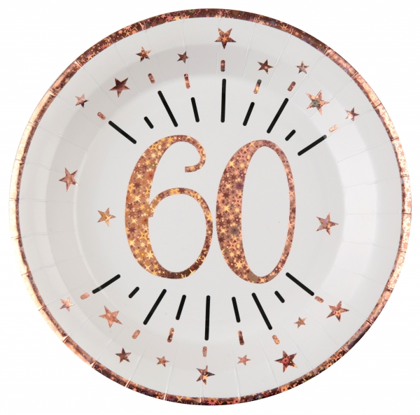 Anniversaire, assiette, 60 ans