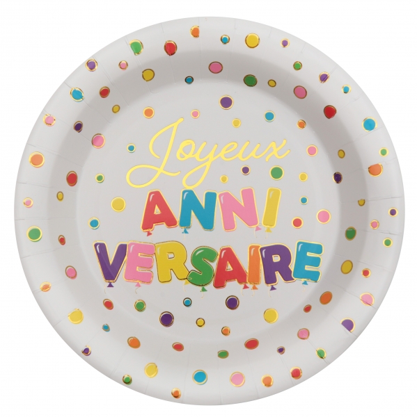 Anniversaire, assiette, ja