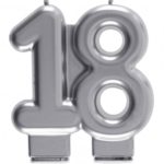 Anniversaire, bougies, argentée, 18