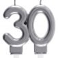 Anniversaire, bougies, argentée, 30