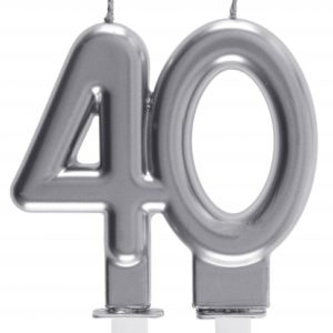 Anniversaire, bougies, argentée, 40