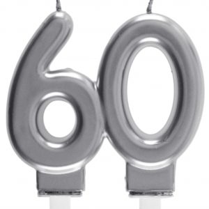 Anniversaire, bougies, argentée, 60