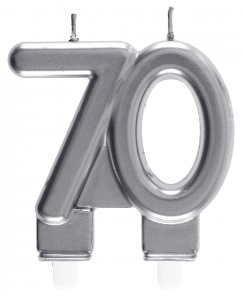 Anniversaire, bougies, argentée, 70