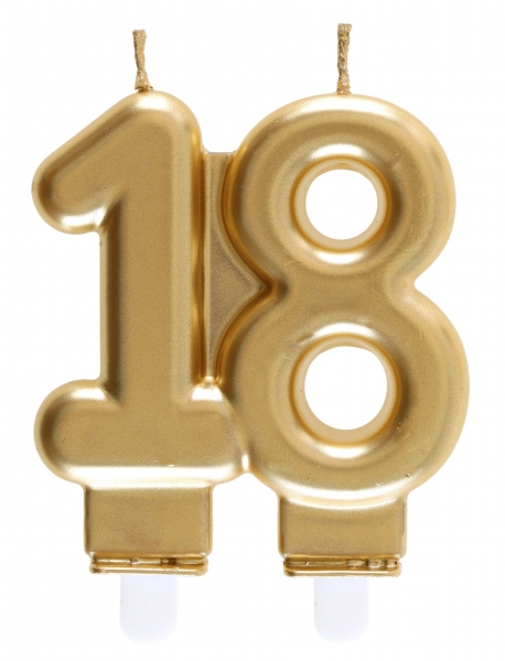 Anniversaire, bougies, dorée, 18