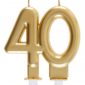 Anniversaire, bougies, dorée, 40