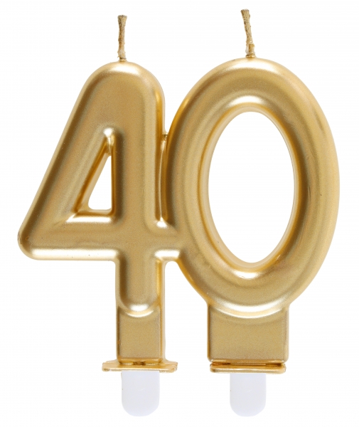 Anniversaire, bougies, dorée, 40