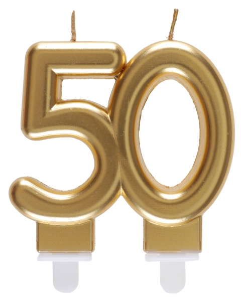 Anniversaire, bougies, dorée, 50