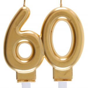 Anniversaire, bougies, dorée, 60