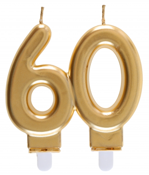 Anniversaire, bougies, dorée, 60