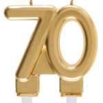 Anniversaire, bougies, dorée, 70
