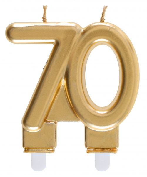 Anniversaire, bougies, dorée, 70