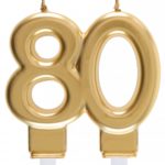 Anniversaire, bougies, dorée, 80