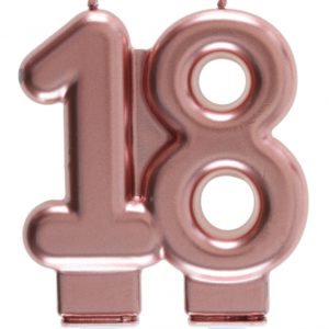 Anniversaire, bougies, rose gold, 18