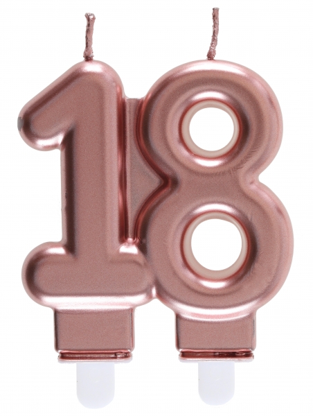 Anniversaire, bougies, rose gold, 18