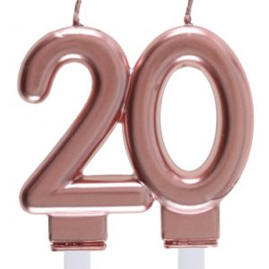 Anniversaire, bougies, rose gold, 20