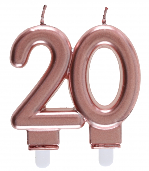 Anniversaire, bougies, rose gold, 20