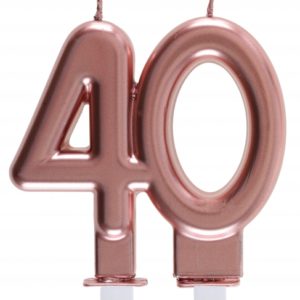 Anniversaire, bougies, rose gold, 40