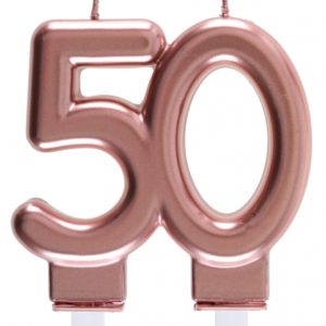 Anniversaire, bougies, rose gold, 50