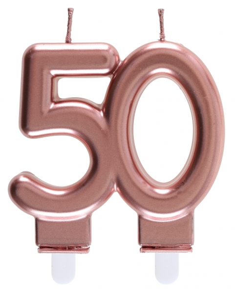 Anniversaire, bougies, rose gold, 50