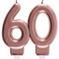 Anniversaire, bougies, rose gold, 60