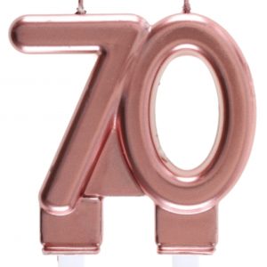 Anniversaire, bougies, rose gold, 70