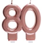 Anniversaire, bougies, rose gold, 80