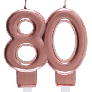 Anniversaire, bougies, rose gold, 80