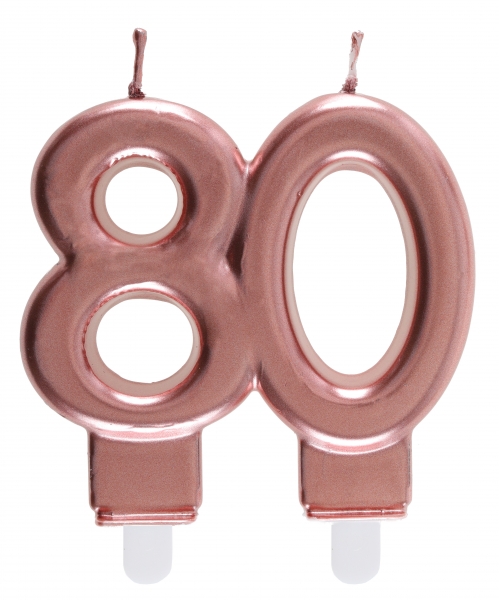 Anniversaire, bougies, rose gold, 80