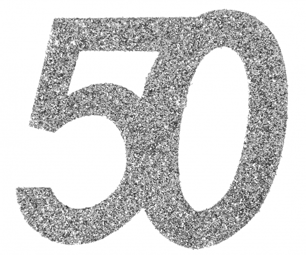 Anniversaire, confettis, argent, 50 ans