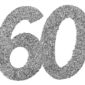 Anniversaire, confettis, argent, 60 ans