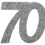 Anniversaire, confettis, argent, 70 ans