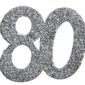 Anniversaire, confettis, argent, 80 ans