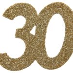 Anniversaire, confettis, or, 30 ans