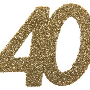 Anniversaire, confettis, or, 40 ans