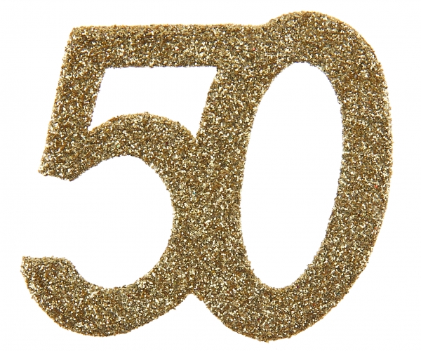 Anniversaire, confettis, or, 50 ans