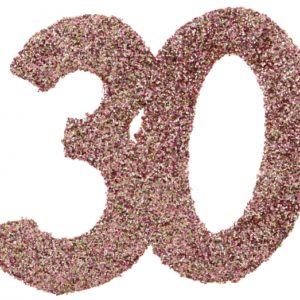 Anniversaire, confettis, rose gold, 30 ans