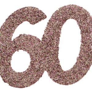 Anniversaire, confettis, rose gold, 60 ans