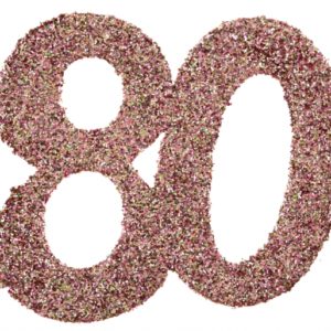 Anniversaire, confettis, rose gold, 80 ans