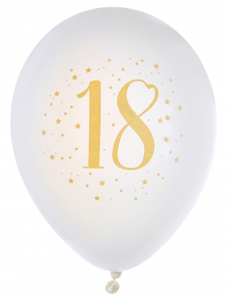 Anniversaire adulte, ballons, blanc, 18