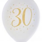 Anniversaire adulte, ballons, blanc, 30