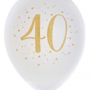 Anniversaire adulte, ballons, blanc, 40