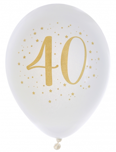 Anniversaire adulte, ballons, blanc, 40