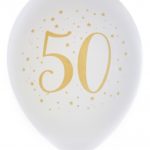 Anniversaire adulte, ballons, blanc, 50