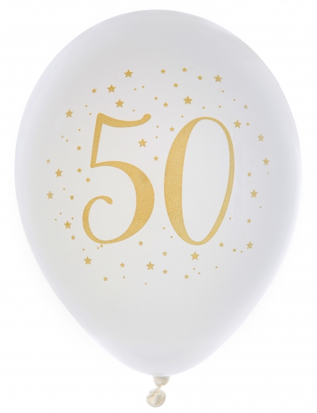 Anniversaire adulte, ballons, blanc, 50