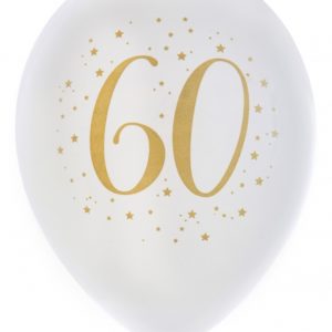 Anniversaire adulte, ballons, blanc, 60