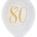 Anniversaire adulte, ballons, blanc, 80