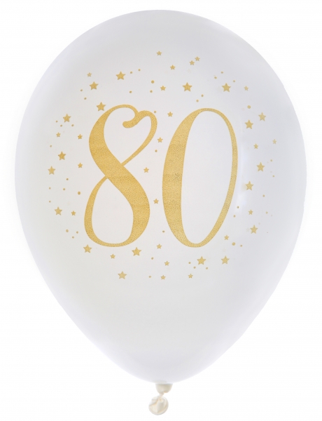 Anniversaire adulte, ballons, blanc, 80